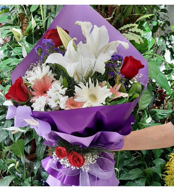 KARIŞIK BUKET + GÜL+LİLYUM